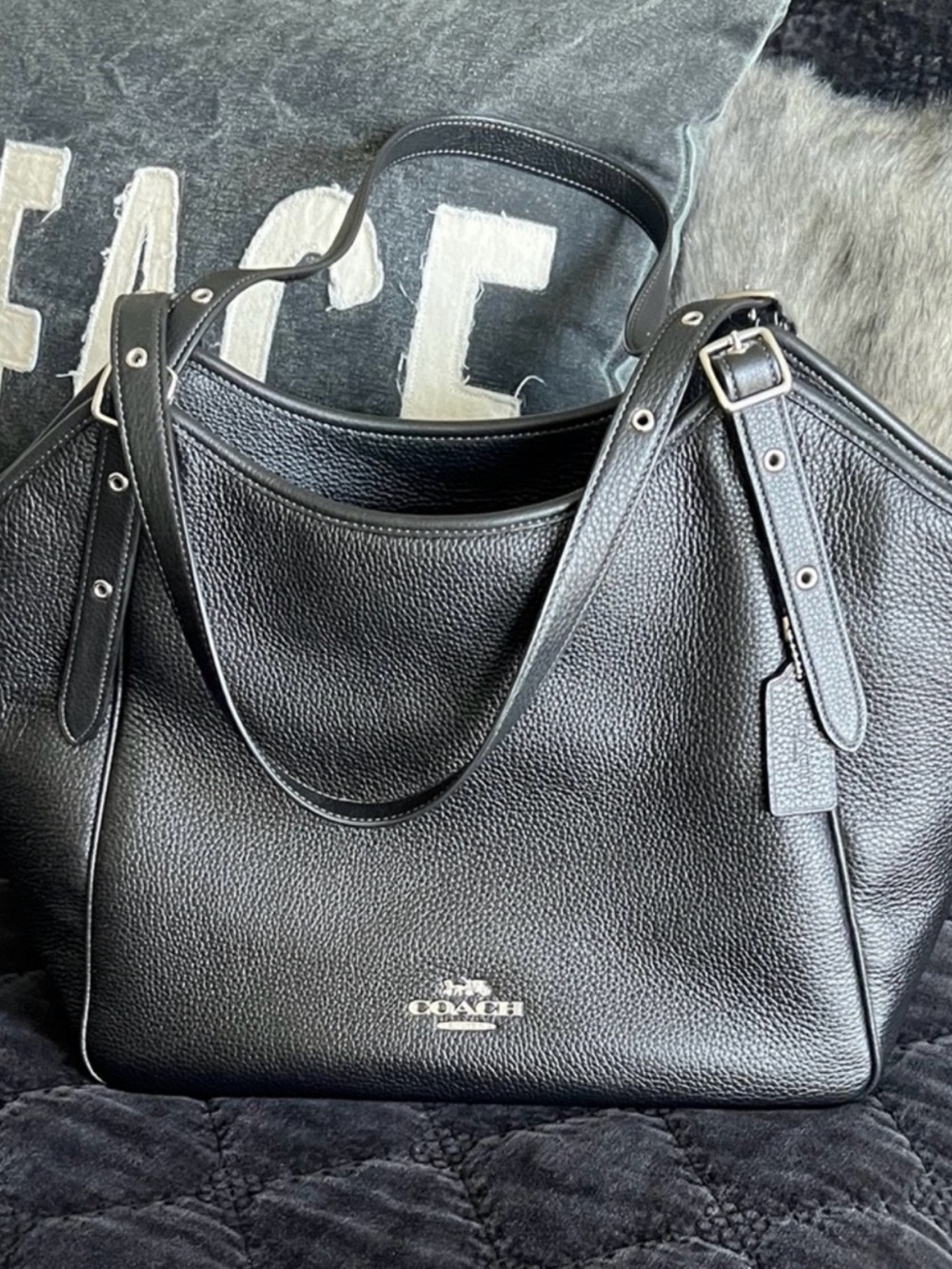 Coach Meadow Pebbled Leather Shoulder Bag